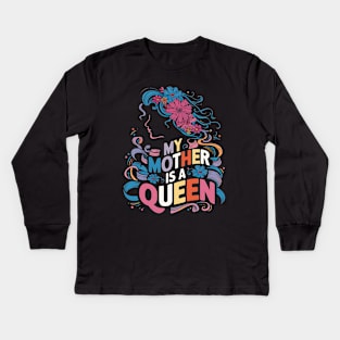 Mothers day queen Kids Long Sleeve T-Shirt